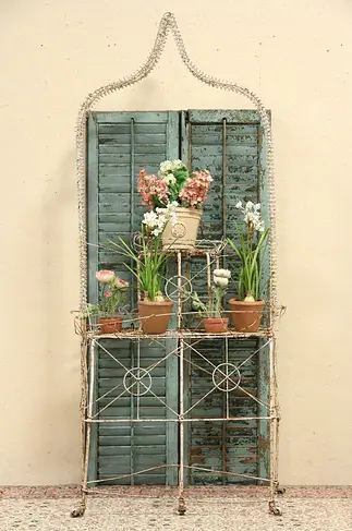 Victorian 1890's Antique Wire Garden Plant Stand