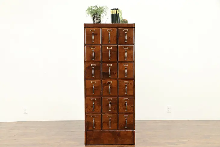 File or Collector Cabinet Antique 18 Drawers, Original Hardware  #30925