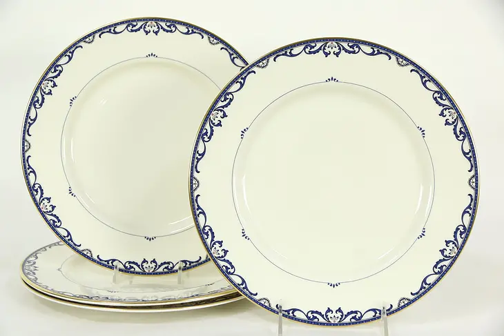 Lenox Liberty Pattern Set of Four Dinner Plates, Hand Painted