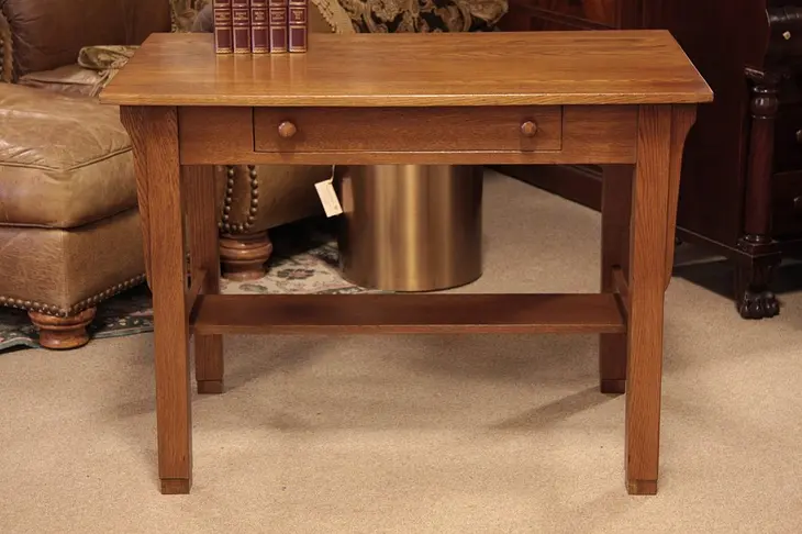 Oak Arts & Crafts Writing Desk, Library Table