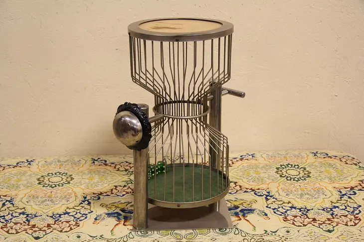 Chuck A Luck Vintage Dice Cage Gambling Game Shaker