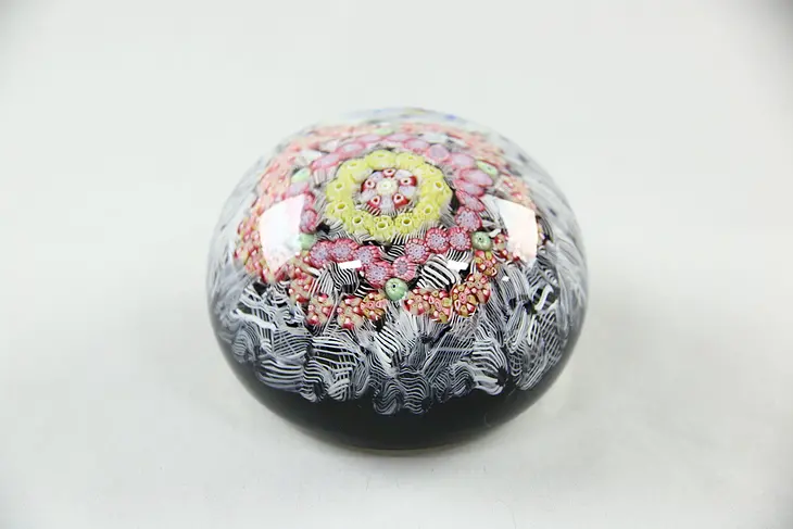 Baccarat Signed Millefiori Blown Glass Paperweight