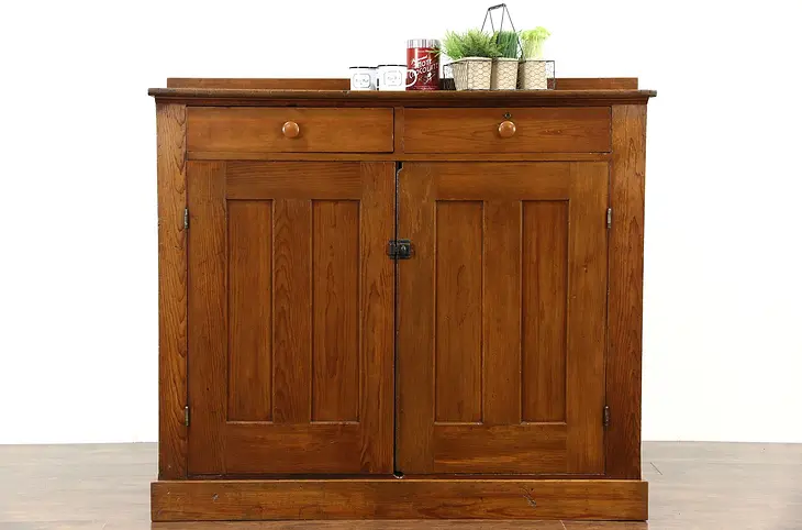 Country Pine 1890's Antique Rustic Cabinet or Pantry Jelly Cupboard
