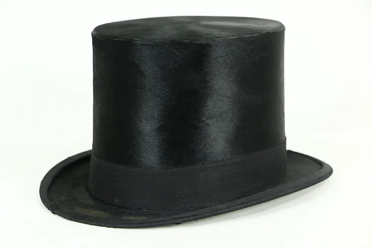 Beaver Silk Antique late 1800's Antique Top Hat, Dunford of London & New Haven