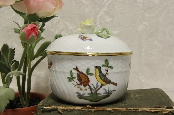 Herend Rothschild Bird Covered Bowl #12