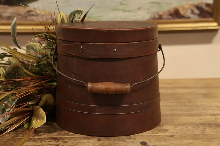 Firkin or Wooden Antique 1890 Sugar Bucket