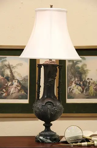 Lamp, 1920's Classical Urn, Marble Base