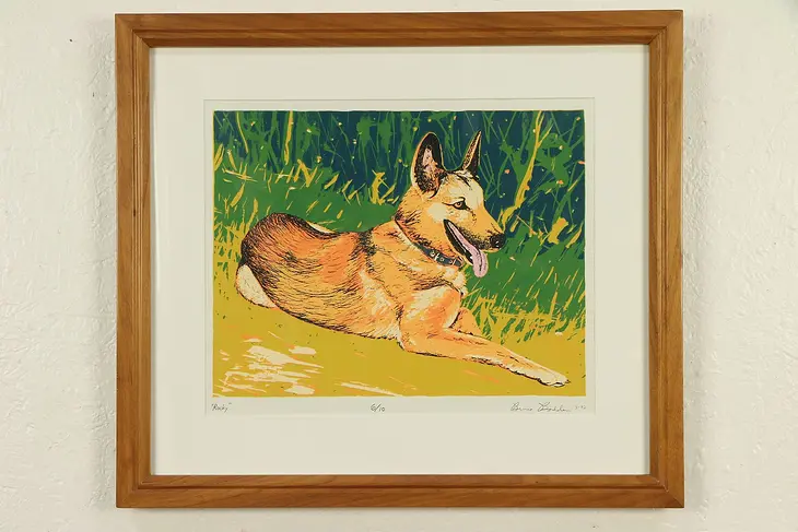 Rocky, Original Serigraph or Silk Screen Dog Print, Bodden 1992 #30053