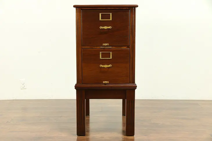 Mahogany 2 Drawer Antique File Cabinet, Carnegie Library Bureau #30281