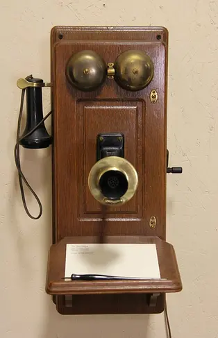 Oak Antique 1915 Wall Phone, Fitted as Radio