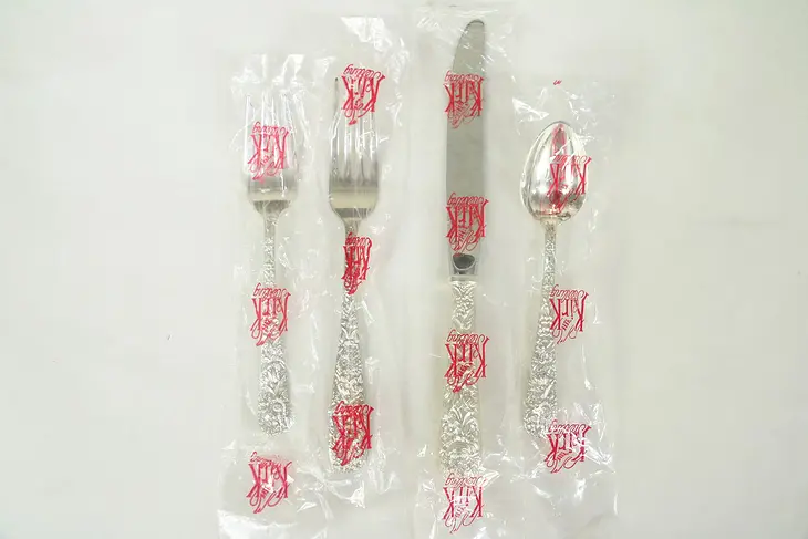 Repousse Kirk Stieff Sterling Silver 4 Pc Place Setting, New in Bag #29049
