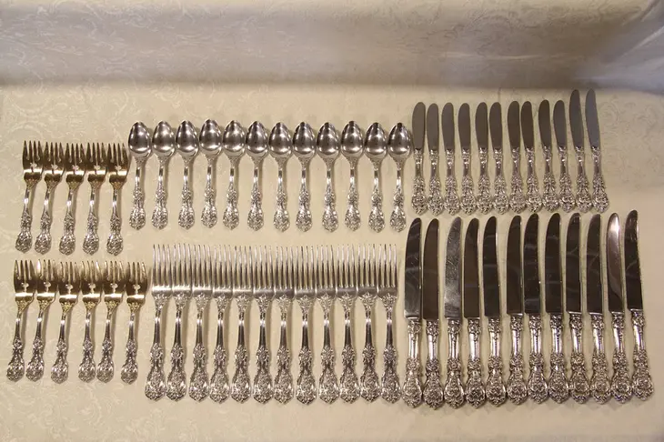 Francis I Dinner Size Sterling Silver Set for 12 by Reed & Barton, 59 Pcs.