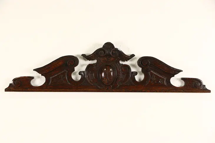 French 1870 Antique Oak Hand Carved Architectural Salvage Fragment