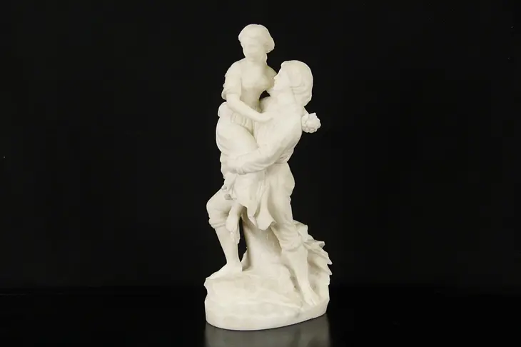 Marble Statue of a Couple Late 1800's Antique