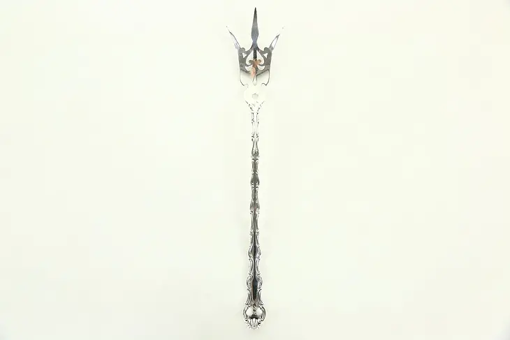 Sterling Silver Trident  Antique Serving Fork, Pat. 1897, Mono