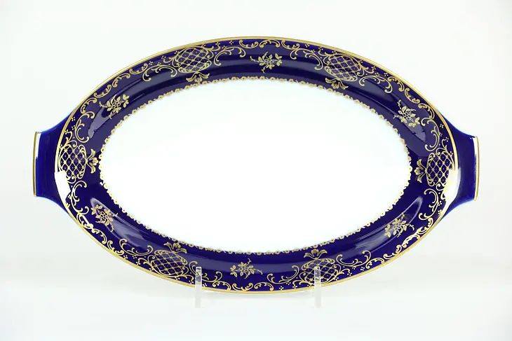 Charlemagne by Rosenthal Relish Tray, Made in Germany, Cobalt and Gold