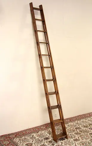General Store Antique Ladder, Perfect for Loft or Library, Pat. 1888, Ohio