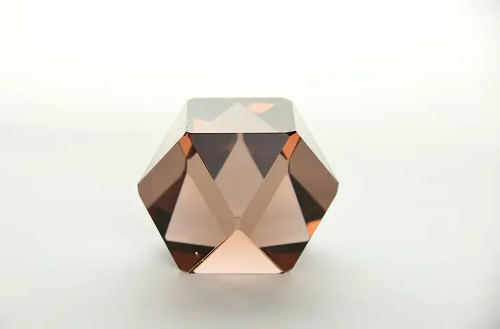 Rose Cut Faceted Crystal Paperweight