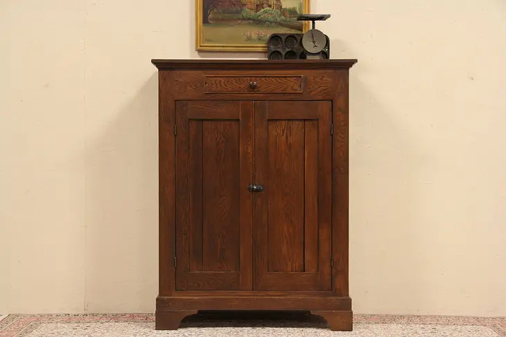Country Oak 1890 Antique Jelly or Pantry Cupboard