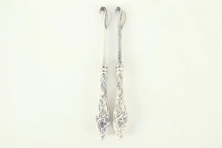 Pair Silverplate Antique Cheese or Fruit Serving Knives
