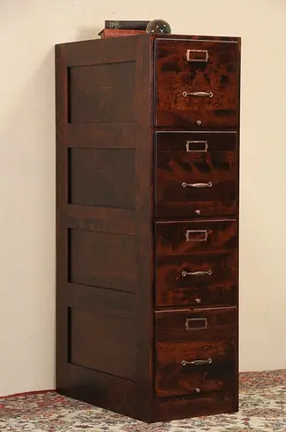 File Cabinet, 4 Drawer Roth Chicago 1930's Vintage