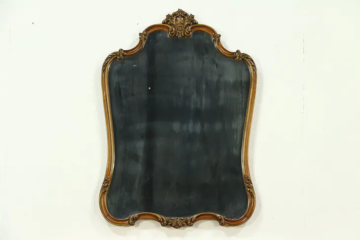 Carved 1925 Antique Wall Mirror, Rockford of Illinois