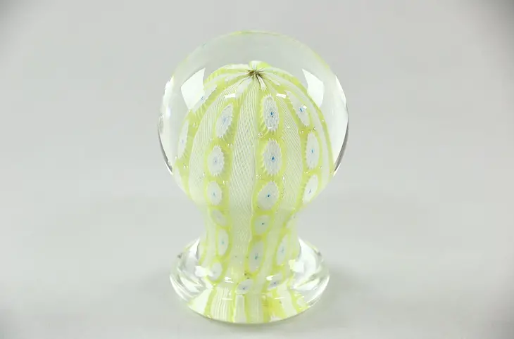 Paperweight, Blown Glass Footed Millefiori