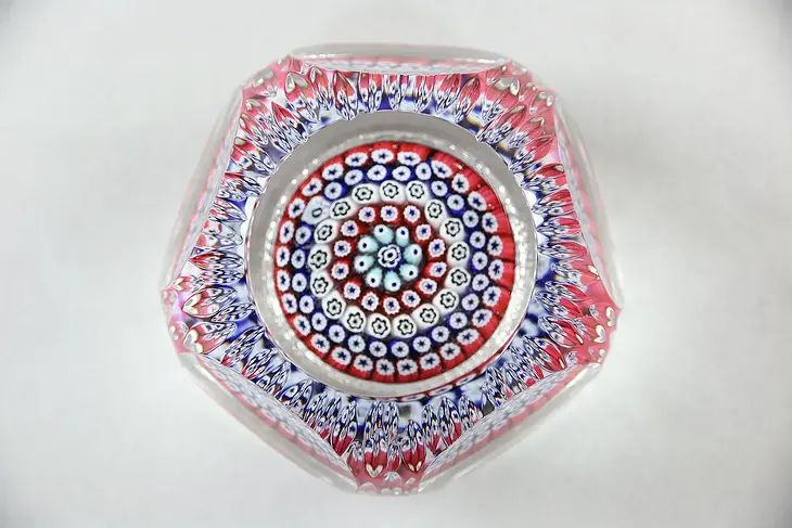 Whitefriars Concentric Millefiore Faceted Paperweight