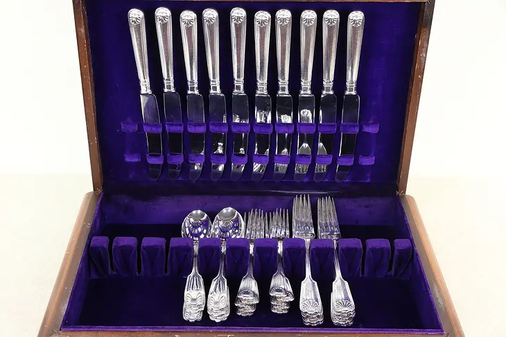 Silverware 40 pc All Dinner Size Kings Pattern Set for 10, Atkin England  #29296