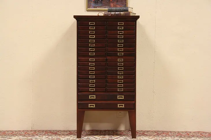 Lawyer 1900 Antique 34 Drawer File Cabinet or Jelwery Organizer