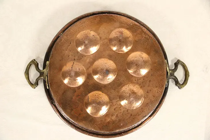 Turkish Hand Made Copper Pan, Brass Handles