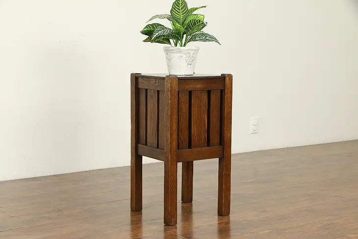 Arts & Crafts Mission Oak Antique Craftsman Chairside Table or Pedestal #31852