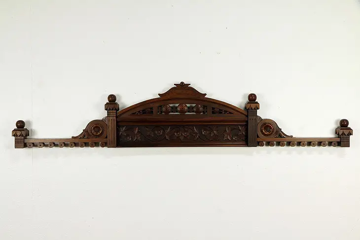 Victorian Antique Walnut Architectural Salvage Fragment Crest  #31755