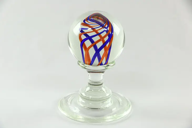 Giant 9" Tall Footed Blown Glass Paperweight