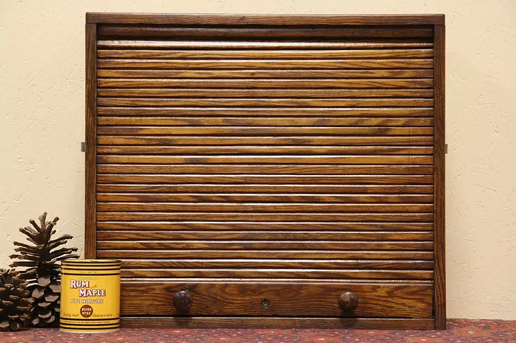 Oak Roll Top 10 Drawer Antique 1910 Tool Chest