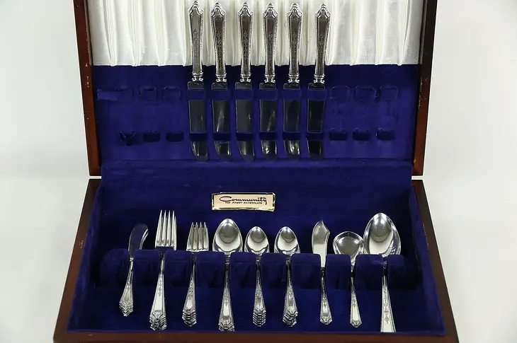 Towle Virginia Lee Set Sterling Silver for 6 + Serving Pieces, 44 Pcs, No Mono