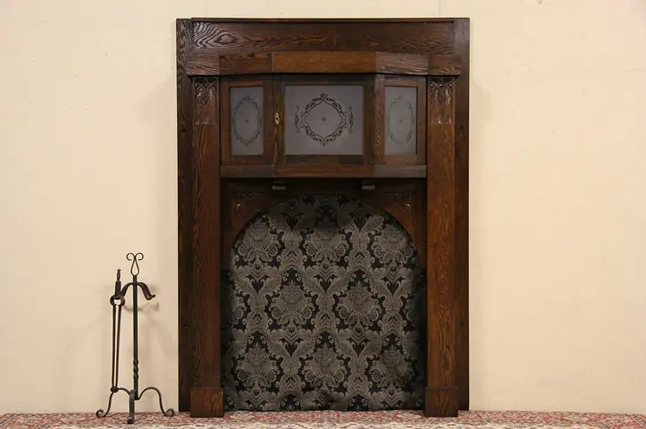 Arts & Crafts Mission Oak 1900 Fireplace Mantel Architectural Salvage