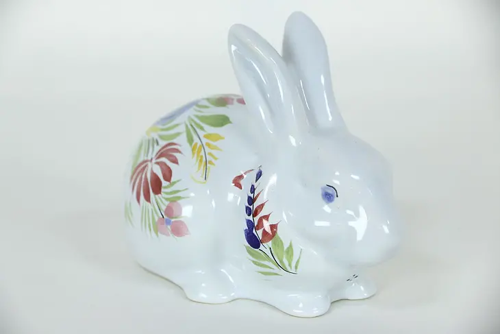 Quimper Signed Hand Painted Rabbit or Bunny, Brittany, France