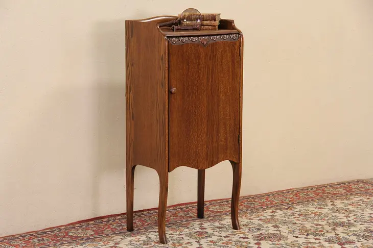 Oak 1900 Antique Music or Bathroom Cabinet
