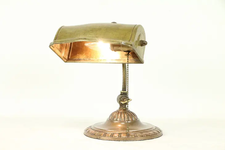 Brass Antique 1900 Adjustable Desk Lamp or Piano Light #31069