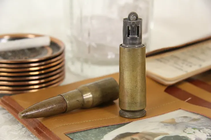 WWII Shell & Bullet Made into Lighter