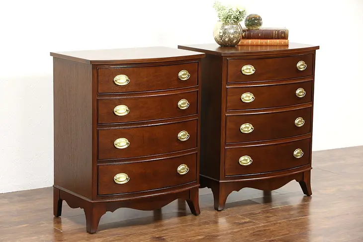 Pair Traditional Vintage Chests, Nightstands or End Tables, Signed Thomasville
