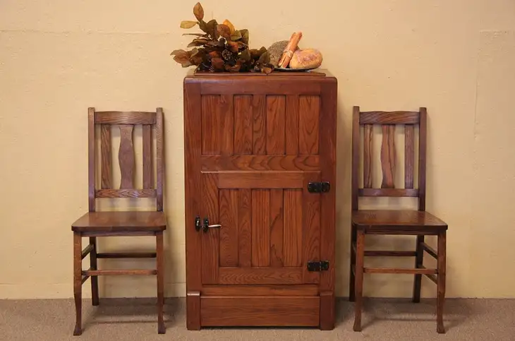 Victorian Oak Antique Ice Box 1895