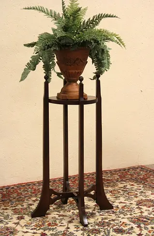 Arts & Crafts 1900 Antique Oak Pedestal or Plant Stand