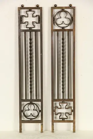 Bronze Art Deco Pair of 1925 Architectural Salvage Grill Panels