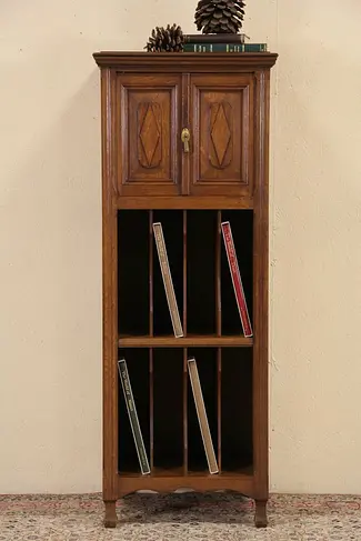 Oak 1900 Antique Dutch Music File Cabinet