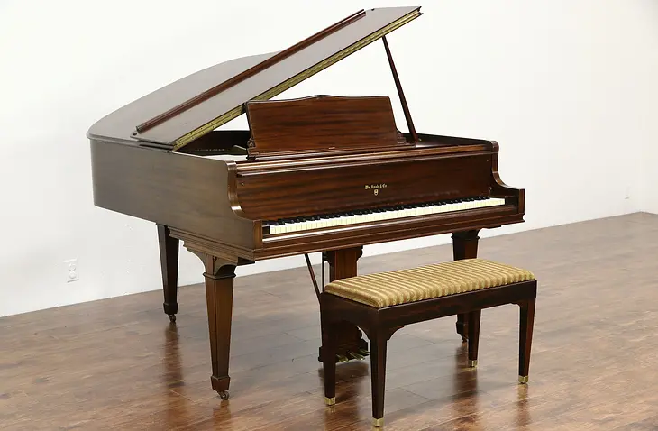 Knabe Signed 1947 Mahogany 61" Grand Piano & Bench