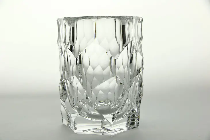 Blown & Cut Crystal Vase, Unsigned