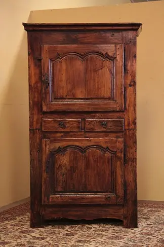 Country French Pine Antique 1770 Provincial Cupboard