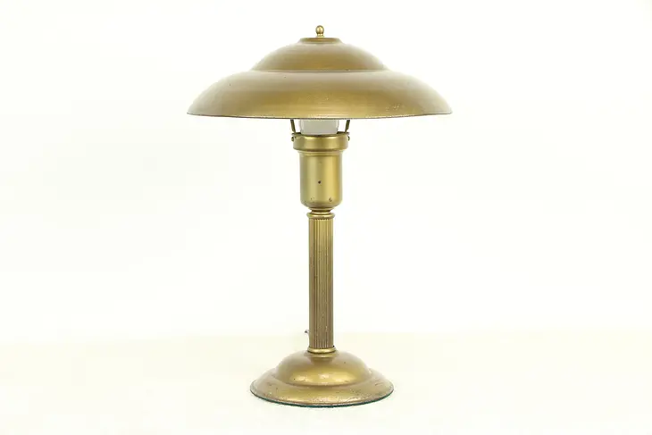 Art Deco 1930 Vintage Desk Lamp, Original Bronze Paint #32691